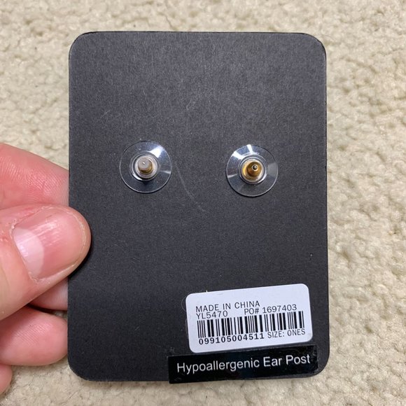 New J. Crew Studded Pineapple Earrings - Picture 2 of 3